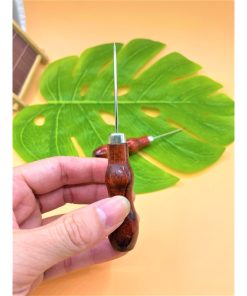Alternative view of Dùi đục lỗ bằng thép không gỉ có tay cầm bằng gỗ dùng làm đồ da, đồ gỗ DIY tiện lợi - Shop Charm Bạc 925