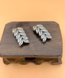 Charm nối bạc thái hình bông lúa chín (2 lỗ) - Charm bạc 999 - Mã CA790