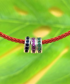 Alternative view of Charm bạc nối đính đá nhiều màu sắc 7 ly - Charm Bạc 925 - Mã CB915