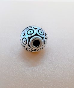 Alternative view of Charm nối hình đĩa bay có hoa văn - Charm Bạc 925 - Mã CA726
