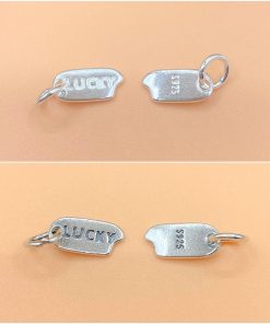 Charm treo hình hạt gạo có chữ Lucky may mắn - Charm Bạc 925 - Mã CA935 CB810