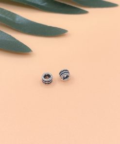 Charm ống nối vằn ngắn bạc thái - Charm Bạc 925 - Mã CA840