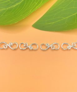 Alternative view of Charm nối vô cực hàn kín 2 đầu ngôi sao và trái tim bạc 925 - Charm Bạc 925 - Mã CB1150