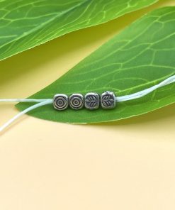 Charm bạc thái nối đa giác hoa văn bé ~4mm - Charm Bạc 925 - Mã CA546 CA1350