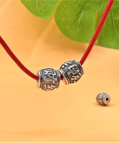 Charm lu thống khắc chữ may mắn và phước lành bạc thái 925 - Charm Bạc 925 - Mã CA1170
