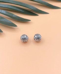 Charm bạc thái bi tròn hoa văn 9.8 ly và 7.9 ly - Charm Bạc 925 - Mã CA104