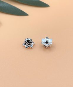 Charm ốp hoa sen 2 đầu lớn nhỏ - Charm Bạc 925 - Mã CA051