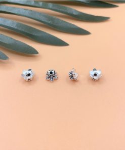 Alternative view of Charm ốp hoa sen 2 đầu lớn nhỏ - Charm Bạc 925 - Mã CA051