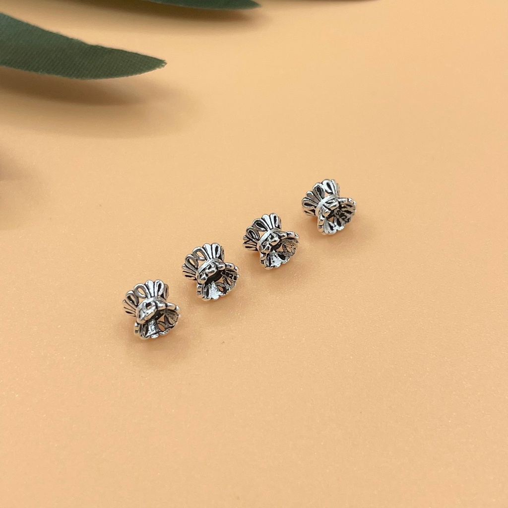 Charm ốp 2 đầu bạc thái cỡ bé - Charm Bạc 925 - Mã CA052