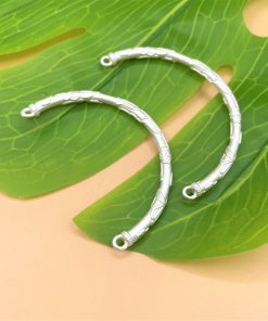 Alternative view of Charm ống bạc hoa văn có móc 2 đầu cỡ lớn 90mm - Charm Bạc 925 - Mã CB1000