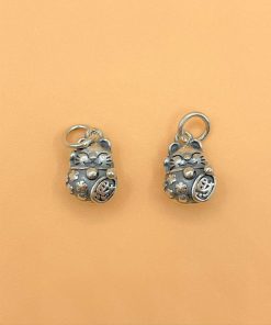 Charm bạc thái móc treo mèo thần tài béo - Charm Bạc 925 - Mã CA153