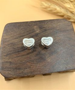 Charm nối trái tim lỗ lớn - Charm Bạc 925 - Mã CB665