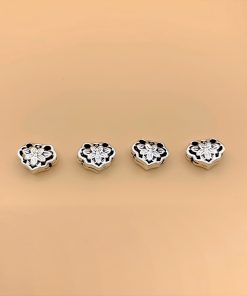 Charm bạc nối hình trái tim có khắc hoa văn - Charm Bạc 925 - Mã CA550
