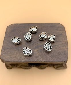Alternative view of Charm bạc nối hình trái tim có khắc hoa văn - Charm Bạc 925 - Mã CA550