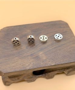 Nối hình tròn hoa văn kim tiền bạc thái - Charm Bạc 925 - Mã CA555