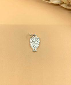 Charm móc treo hình cú dẹt - Charm Bạc 925 - Mã CB670