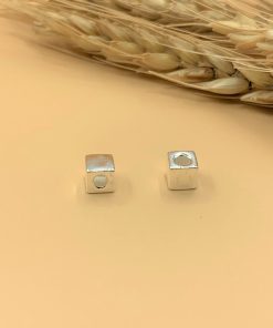 Charm nối hình vuông không hoa văn - Charm Bạc 925 - Mã CB680