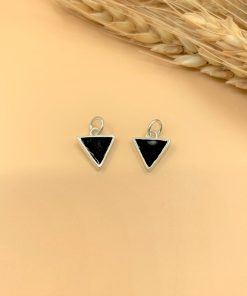 Charm móc treo tam giác đính đá - Charm Bạc 925 - Mã CA665