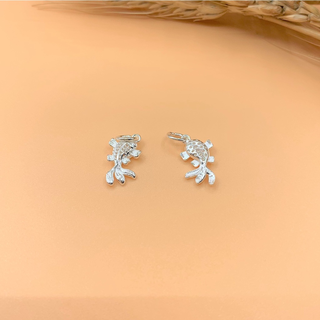 Charm móc treo hình cá chép hóa rồng cầu may mắn biểu tượng của thăng tiến - Charm Bạc 925 - Mã CB146 - Ảnh 2