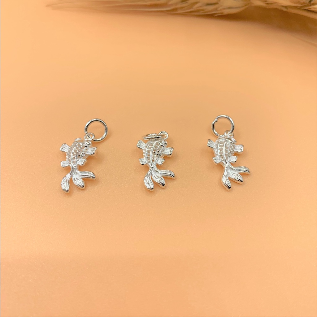 Charm móc treo hình cá chép hóa rồng cầu may mắn biểu tượng của thăng tiến - Charm Bạc 925 - Mã CB146 - Ảnh 3