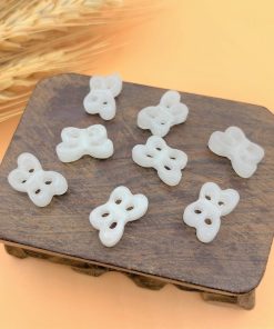 Charm nối hình bướm bằng đá trắng dolomite - BBBN01