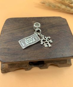 Charm bạc thái móc treo đồng tiền và cây gia đình - Charm Bạc 925 - Mã CA740