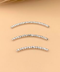 Alternative view of Charm ống bạc loại khấc khắc đa giác - Charm Bạc 925 - Mã CB021