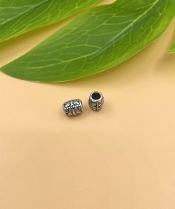 Alternative view of Charm trụ nối khắc hoa văn bướm gần ~6x8mm lỗ lớn 3.5mm - Charm Bạc 925 - Mã CA1390