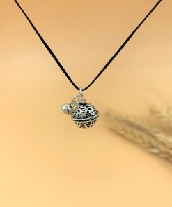 Charm móc treo chuông to nhỏ khắc hoa văn bạc thái - Charm Bạc 925 - Mã CA690
