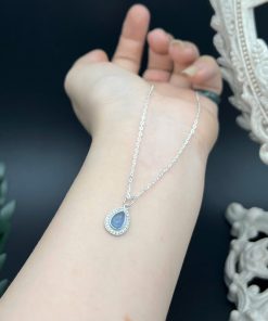 Alternative view of Dây chuyền bạc 925 mặt đá xanh Aqua cực xinh cho nữ tặng kèm hộp đựng sang trọng - Charm Bạc 925