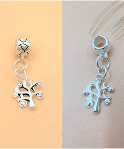 Charm bạc móc treo cây gia đình kèm ống lớn - Charm bạc 925 - Mã CA480 CB800