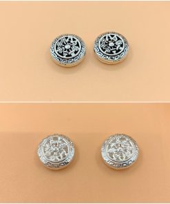 Charm nối pháp luân cỡ lớn bạc thái và bạc trắng - Charm Bạc 925 - Mã CA131 CB830