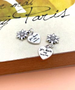 Charm bạc thái You Heart Me Warm S925 mix vòng tay mặt dây chuyền - Charm bạc 925 - Mã CA244
