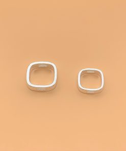 Alternative view of Charm bạc bọc đá dạng vuông loại dày - Charm Bạc 925 - Mã CB006