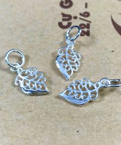 Charm bạc móc treo lá họa tiết - Charm bạc 925 - Mã CA196 CB306