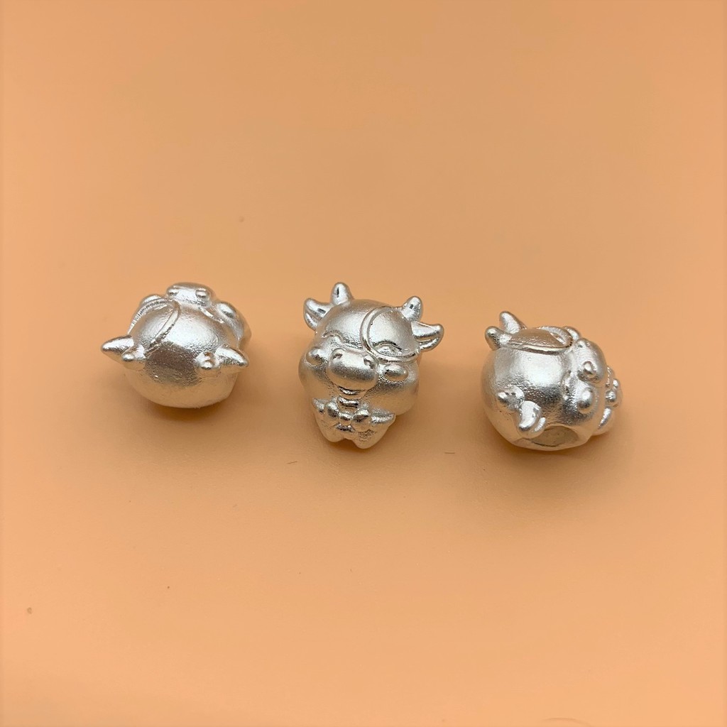 Charm bạc hình trâu tuổi sửu (2021) chuẩn bị hàng đợt mua sắm tết - Charm bạc 925 - Mã CB124 - Ảnh 4