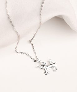 Alternative view of Dây chuyền bạc 925 mặt kỳ lân 1 sừng dày 1mm dài 45cm cho nữ - Mã DCM008 - Charm Bạc 925
