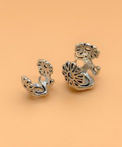 Alternative view of Charm bạc thái bọc đá hình lá (bọc hai bên) - Charm bạc 925 - Mã CA055