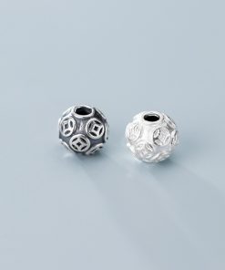 Charm bi bạc tròn bạc 999 dùng để mix vòng tay vòng cổ - Mã CA102