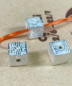 Charm nối hình vuông có vân - Charm bạc 925 - Mã CB061