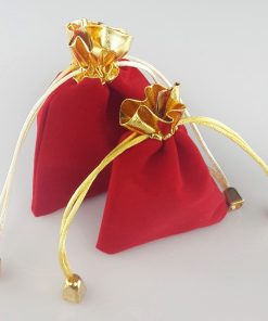 Túi nhung dây tút đựng vòng tay dây chuyền loại siêu rẻ làm quà tặng khách hàng - Charm Bạc 925 - PKTUI01