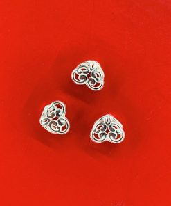 Alternative view of Charm bạc nối trái tim có hoa văn - Charm Bạc 925 - Mã CB257