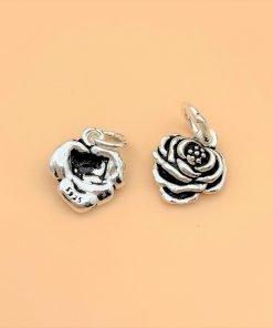 Charm móc treo bông hoa hồng - Charm bạc 925 - Mã CA245