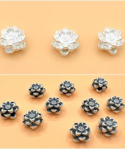 Nối hoa sen nối ngang phân tầng - Charm Bạc 999 - CB367 CA1200