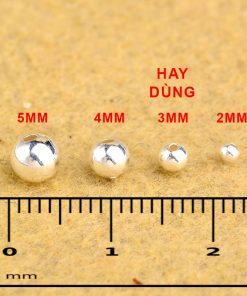 Alternative view of Combo 100 viên bi bạc 925 trơn 3mm 4mm 5mm để làm sản phẩm handmade - CB110