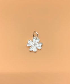 Charm treo cỏ 4 lá hình trái tim có chứ LOVE mẫu mới - Charm Bạc 925 - Mã CB640 CA760