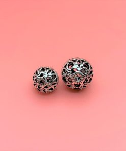 Charm bi bạc thái khắc hoa văn 8 ly 10 ly mix vòng phong thủy - Charm bạc 925 - Mã CA100