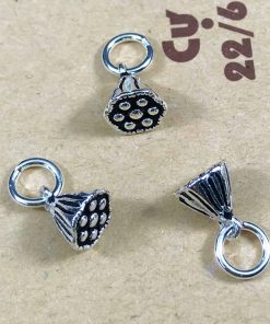 Charm bạc thái móc treo đài hoa sen - Charm bạc 925 - Mã CA254