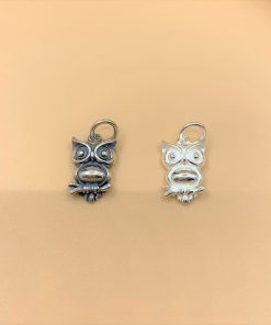 Charm móc treo hình cú đêm Night Owl đậu cành cây - Charm Bạc 925 - Mã CA505 CB685