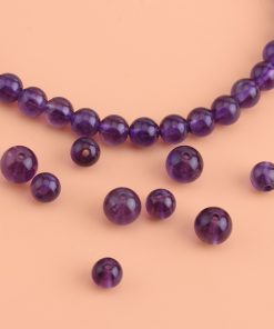Hạt đá T/A Tím Amethyst lẻ làm handmade cực xinh - Charm Bạc 925 - Vòng Đá 5A